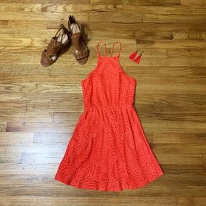 Coral Lace Sundress